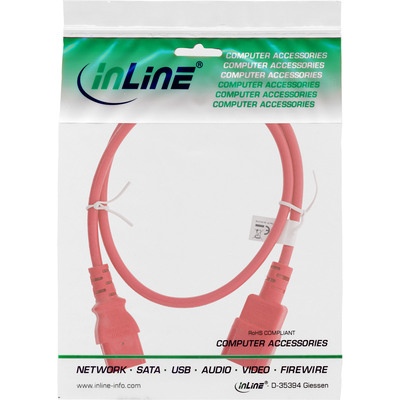 InLine® Kaltgeräteverlängerung, C13 auf C14, rot, 1,5m (Produktbild 2)