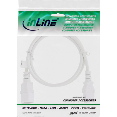 InLine® Kaltgeräteverlängerung, C13 auf C14, weiß, 0,5m (Produktbild 2)