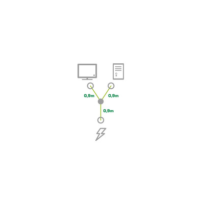 InLine® Netz-Y-Kabel, Kaltgeräte, 1x IEC-C14 auf 2x IEC-C13, 5m (Produktbild 2)