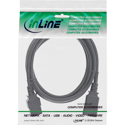 InLine® Kaltgeräteverlängerung 16A, C19 auf C20, 0,3m (Produktbild 2)