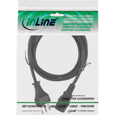 InLine® Netzkabel, Netzstecker Italien auf Kaltgerätestecker C13, 1,8m (Produktbild 2)