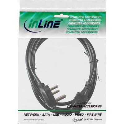 InLine® Netzkabel, Netzst. Südafrika 10A Typ M auf Kaltgerätestecker C13, 1,8m (Produktbild 2)
