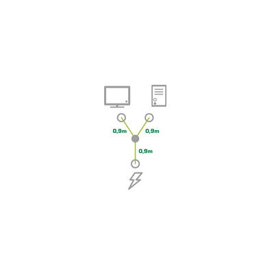 InLine® Netz-Y-Kabel, 1x Schutzkontakt ST zu 2x Kaltgeräte ST, 1,8m (Produktbild 2)