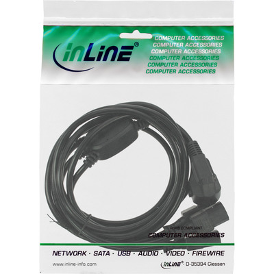 InLine® Netz-Y-Kabel, 1x Schutzkontaktstecker zu 3x Kaltgerätestecker, 3m (Produktbild 2)