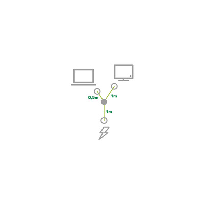 InLine® Netz-Y-Kabel, 1x Schutzkontakt ST zu Kaltgeräte- & Notebook ST, 2m (Produktbild 2)