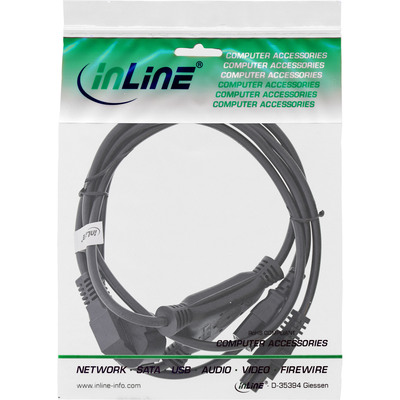 InLine® Netz-Y-Kabel, 1x Schutzkontakt ST zu Kaltgeräte- & Notebook ST, 2m (Produktbild 3)