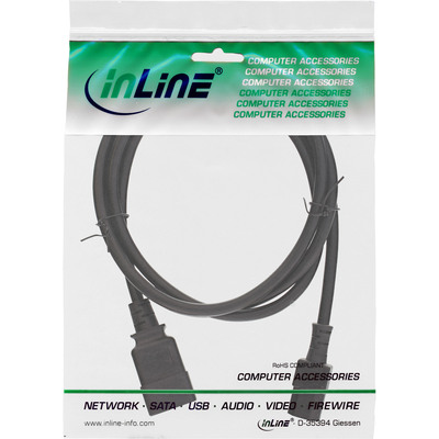InLine® Netz Adapterkabel, IEC-60320 C20 auf C13, 3x1,5mm², max 10A, 1m (Produktbild 2)