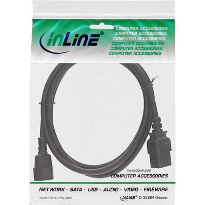 InLine® Netz Adapterkabel, IEC-60320 C14 auf C19, max 10A, 3m (Produktbild 2)
