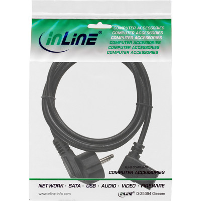 InLine® Netzkabel, Schutzkontakt gew. auf Kaltgerätest. C13 rechts abgew., 3m (Produktbild 2)