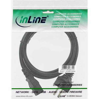 InLine Netzkabel, Schutzkontakt gerade auf Kaltgerätestecker C13, 3m, schwarz (Produktbild 11)