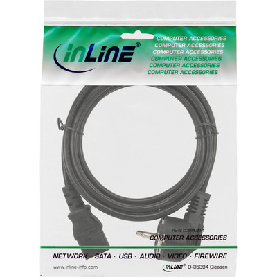InLine Netzkabel, Schutzkontakt gewinkelt auf Kaltgerätestecker C13, 3m (Produktbild 11)
