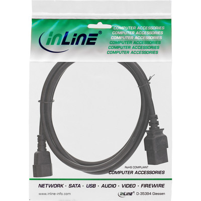 InLine® Netz Adapterkabel, IEC-60320 C14 auf C19, 3x1,5mm², max. 10A, schwarz, 0,5m (Produktbild 11)