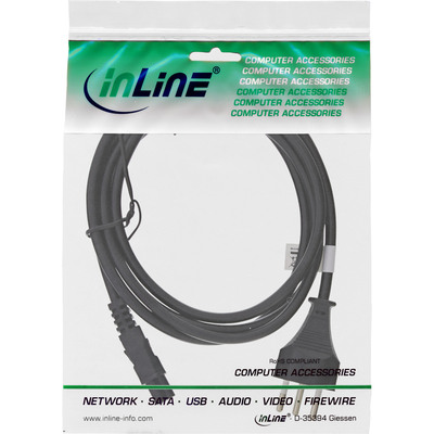 InLine® Netzkabel für Notebook, Schweiz, 3pol Kupplung, 2m (Produktbild 11)