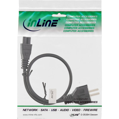InLine® Netzkabel für Notebook, 3pol Kupplung, schwarz, 0,5m (Produktbild 11)