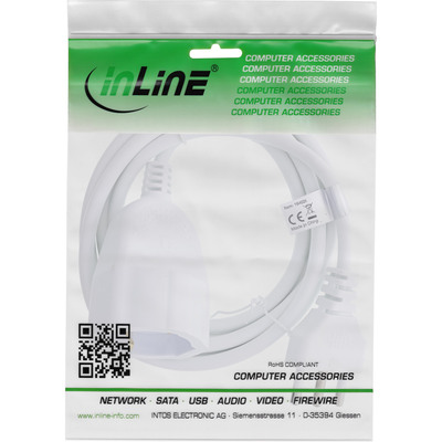 InLine® Strom-Verlängerung Schutzkontakt ITALIEN Stecker L / Buchse F, 3m (Produktbild 2)