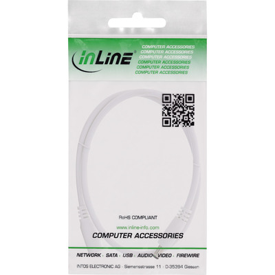 InLine® DC Verlängerungskabel, DC Stecker/Buchse 5,5x2,5mm, AWG 18, weiß, 1m (Produktbild 2)