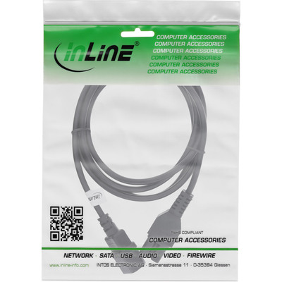 InLine® Netzkabelverlängerung, Warmgerätestecker gerade C15 auf Buchse gerade C14, 3,0m, schwarz (Produktbild 11)