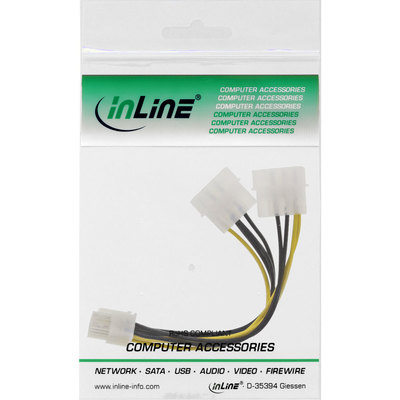 InLine Stromadapter intern, 2x 4pol zu 8pol für PCIe (PCI-Express) Grafikkarten, 0,15m (Produktbild 11)