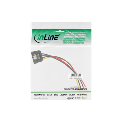 InLine® SATA Stromadapterkabel, 1x 13,34cm (5,25) Buchse an 15pol SATA Stecker, 0,15m, m. Lasche (Produktbild 11)