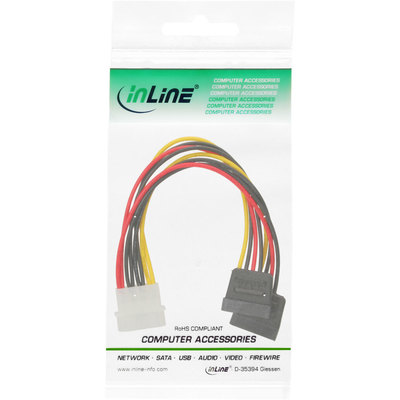 InLine Strom Y-Kabel intern, 1x 13,34cm (5,25) an 2x 15pol SATA, 0,2m (Produktbild 11)