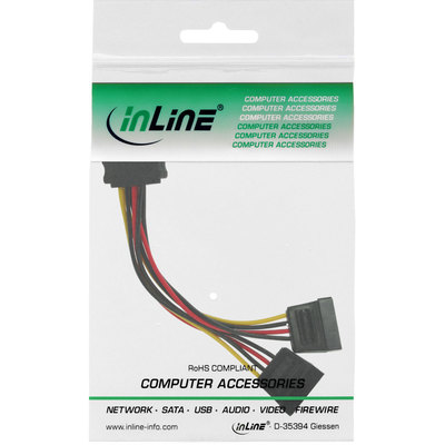 InLine® SATA Strom-Y-Kabel, SATA Buchse an 2x SATA Stecker, 0,15m (Produktbild 11)