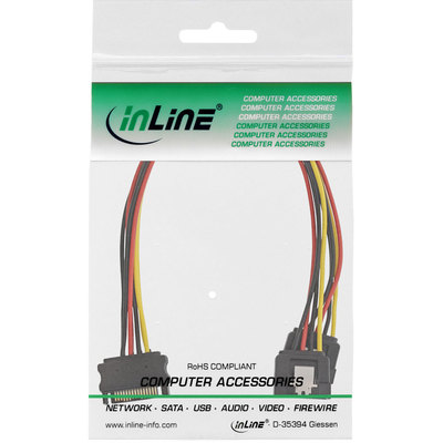 InLine® SATA Strom-Y-Kabel, SATA Buchse an 2x SATA Stecker mit Sicherheitslasche, 0,3m (Produktbild 11)