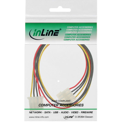 InLine® Strom Verlängerung intern, 13,34cm (5,25) 4pol Stecker / Buchse, 0,5m (Produktbild 11)