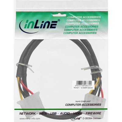 InLine® Strom Verlängerung intern, 13,34cm (5,25) 4pol Stecker / Buchse, 0,5m, rund (Produktbild 11)