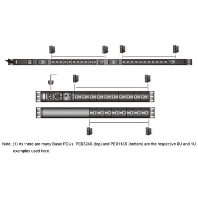 ATEN PE0218SG 19 Stromverteilung 1HE 17-Port IEC-C13 + 1x C19 Basic PDU mit Überspannungsschutz (Produktbild 3)