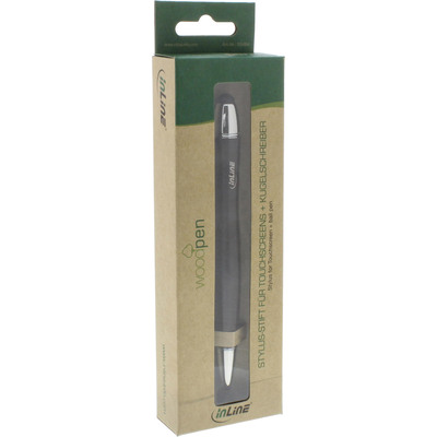 InLine® woodpen, Stylus-Stift für Touchscreens + Kugelschreiber, Walnuss/Metall (Produktbild 3)