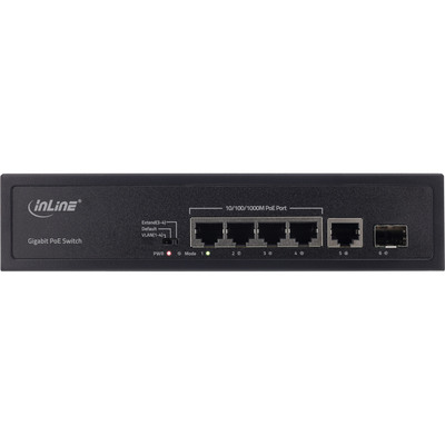 InLine® PoE+ Gigabit Netzwerk Switch 5 Port (4x PoE+), 1xSFP, 1Gb/s, Desktop (Produktbild 2)