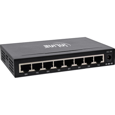 InLine® Gigabit Switch 8x, 10/100/1000, Desktop, Metall, lüfterlos, gesch. Ports (Produktbild 2)