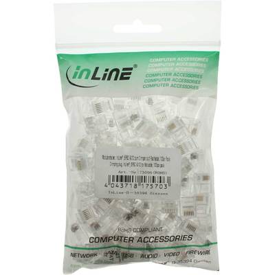 InLine® Modularstecker, 6P6C RJ12 zum Crimpen auf Flachkabel, 100er Pack (Produktbild 11)