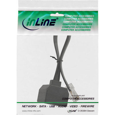 InLine® ISDN Verteiler, 1x RJ45 St an 2x RJ45 Bu, (8P8C) mit 15cm Kabel, ohne Endwiderstände (Produktbild 11)