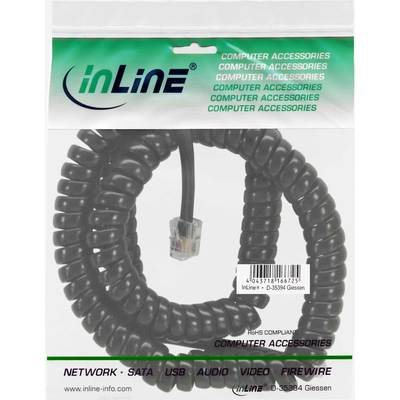InLine Spiralkabel, RJ10 Stecker / Stecker, max. 4m schwarz, 1:1 belegt (Produktbild 11)