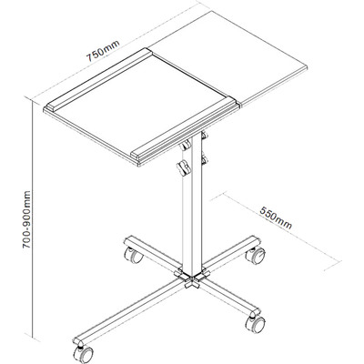 InLine® Notebook / Beamer Wagen, Höhe 70-90cm (Produktbild 2)