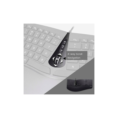 Perixx PERIDUO-505B, DE, Tastatur- und Maus Set, USB-Kabel, ergonomisch, schwarz (Produktbild 3)