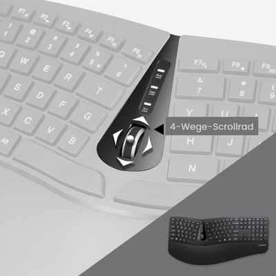 Perixx PERIDUO-605 DE, Tastatur- und Maus-Set, kabellos, ergonomisch, schwarz  (Produktbild 5)
