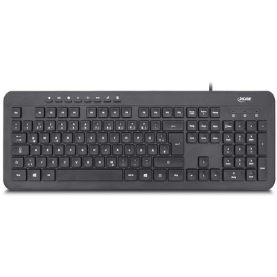 InLine® Design Keyboard, Tastatur, USB-Kabel, flache Tasten, DE Layout, schwarz (Produktbild 2)