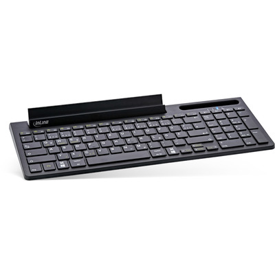 InLine® 4in1 Bluetooth Aluminium Tastatur mit Nummernpad, für bis zu 4 Bluetooth-Geräte, schwarz (Produktbild 2)