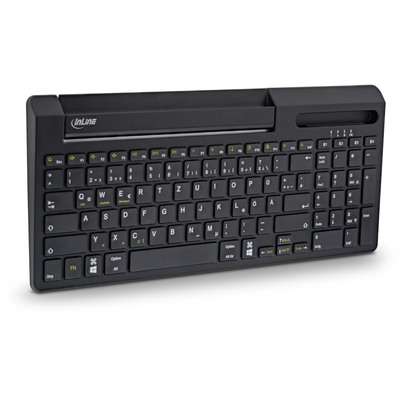 InLine® 4in1 Bluetooth Aluminium Tastatur mit Nummernpad, für bis zu 4 Bluetooth-Geräte, schwarz (Produktbild 3)