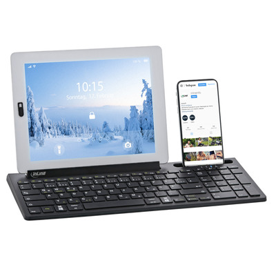 InLine® 4in1 Bluetooth Aluminium Tastatur mit Nummernpad, für bis zu 4 Bluetooth-Geräte, schwarz (Produktbild 6)