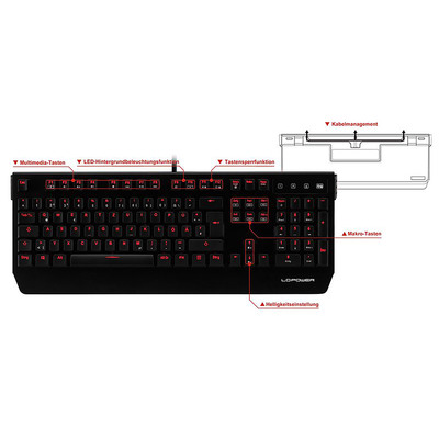 LC-Power LC-KEY-MECH-1 Mechanische Gaming Tastatur, USB, schwarz (Produktbild 3)
