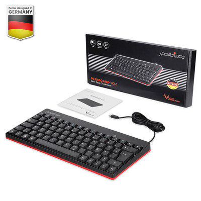 Perixx PERIBOARD-422 DE, Mini USB-C Tastatur kabelgebunden, schwarz (Produktbild 11)