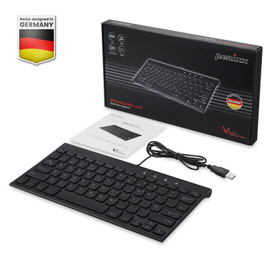 Perixx PERIBOARD-429 DE, kabelgebunden, USB Mini Tastatur mit Hintergrundbeleuchtung, schwarz (Produktbild 11)
