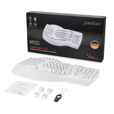PERIXX PERIBOARD-612W DE, ergonomische Tastatur, Dualmodus, Funk/Bluetooth, Windows/Mac, weiß (Produktbild 11)
