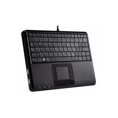 Perixx PERIBOARD-510 H PLUS FR, Mini USB-Tastatur, Touchpad, Hub, schwarz (Produktbild 3)