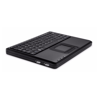 Perixx PERIBOARD-510 H PLUS FR, Mini USB-Tastatur, Touchpad, Hub, schwarz (Produktbild 6)