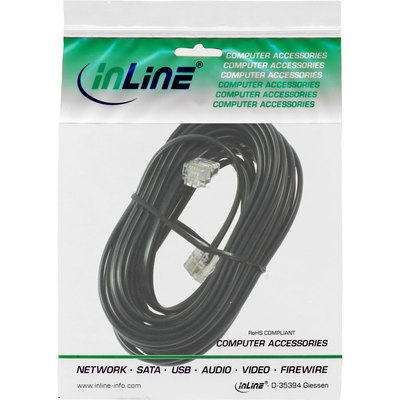 InLine® Modularkabel RJ11, Stecker / Stecker, 4adrig, 6P4C, 10m (Produktbild 2)