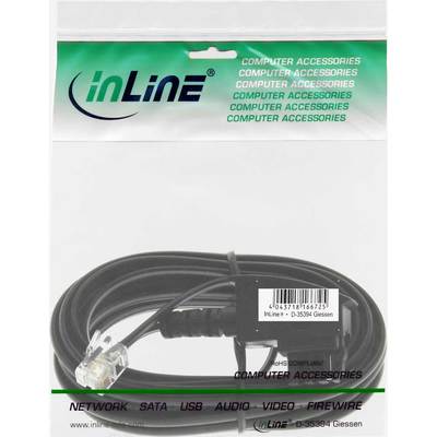 InLine® TAE-F Kabel, 6polig/4adrig, für Import, TAE-F Stecker / RJ11 Stecker,10m (Produktbild 2)